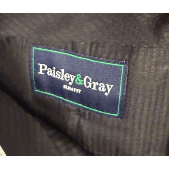 NWT‎ Paisley & Gray Mens Slim Fit DOWNING PANTS Slacks Check Plaid Blue 29x32 - Picture 7 of 8